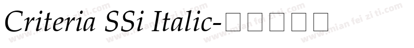 Criteria SSi Italic字体转换